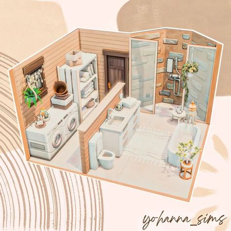 Sims 4 Utility Room, Sims 4 Bathroom Build, Sims4 Laundry Room, Sims 4 Loft Download, Sims 4 Small Bathroom Ideas, Sims 4 Bathroom Layout, Sims 4 Houses Decoration, Sims Laundry Room, Sims 4 Room Ideas Kitchens