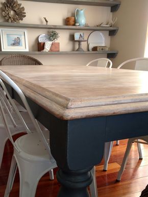 Limewashed Table Makeover • Our Storied Home Diy Dining Table Makeover, Refurbished Table, Diy Esstisch, Dining Room Table Makeover, Painted Kitchen Tables, Dining Table Makeover, Kitchen Table Makeover, Diy Dining Table, Diy Dining