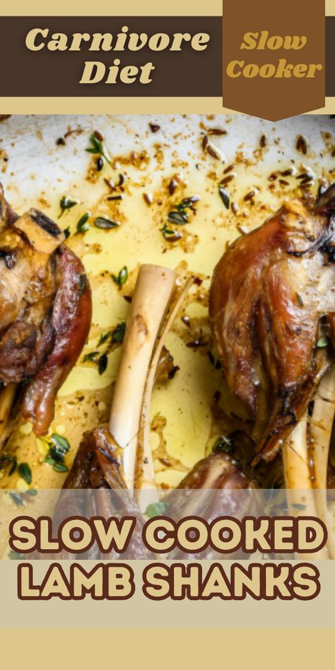 Try this delicious Slow Cooked Lamb Shanks recipe. For more recipes follow my page. #carnivorediet #carnivore #healthyrecipes #upgradedhealth #recipes Easy Lamb Shank Recipe, Lamb Shanks Slow Cooker, Slow Cooked Lamb Shanks, Lamb Shank Recipe, Metabolism Foods, Slow Cooker Lamb, Lamb Shank, Lamb Chop Recipes, Dried Rosemary