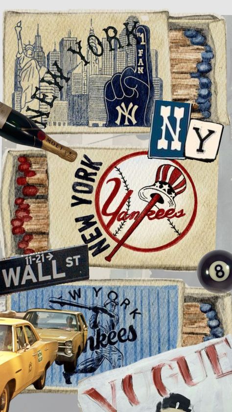 #nyc #nycgirl Yankees Wall Art, Yankee Stadium Wallpaper, Phone Off The Hook, Yankees Aesthetic, New York Yankees Wallpaper, College House Ideas, New York Flag, Yankees Wallpaper, Yankees Poster