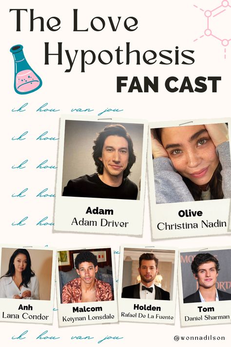 Comment your dream love hypothesis fan cast! Should I do more? Thr Love Hypothesis Book, The Love Hypothesis Fan Cast, The Love Hypothesis Poster, Tom Benton The Love Hypothesis, Love Hyphotesis, Adam Carlsen Fanart, The Love Hypothesis Fanart, Love Hypothesis Book, Romantic Fanart