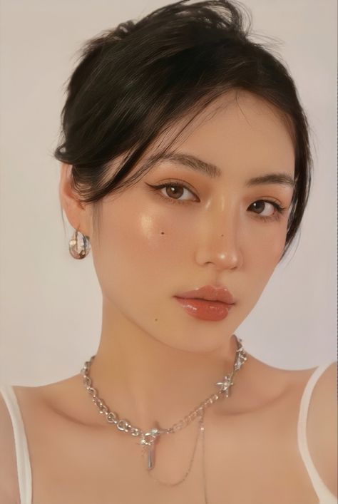 Japanese Wedding Makeup, Peach Makeup Look, Makeup Ala Korea, Makeup Asia, Makeup Cantik, Asian Makeup Looks, Cute And Aesthetic, Peach Makeup, Soft Makeup Looks