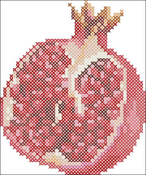 Red Pomegranate Mini Cross Stitch Pdf Pattern - Etsy Jordan Pomegranate Drawing, Red Cross Stitch, Crochet Dragon Pattern, Blackwork Cross Stitch, Cross Stitch Fruit, Pomegranate Fruit, Crochet Dragon, Custom Cross, Red Pomegranate