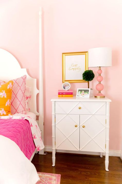 Pink Bedroom Door, Pink Zebra Bedrooms, Zebra Bedroom Decor, Preppy Palm Beach, Bedroom Door Knobs, Nightstand Aesthetic, Bedroom Decor Pink, Sorority Room, Zebra Bedroom