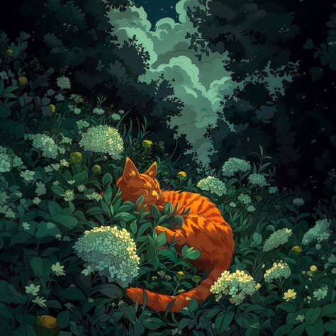 "Bliss in Bloom: An Orange Feline Basking in Nature's Dreamy Embrace 🌼🐾 #catnap #naturelovers #dreamscape #cat #catlovers #illustration #illustrationartists #illustrationart #art #trending #artist #artistoninsta Orange Cat Art Wallpaper, Orange Cat Art Illustration, Orange Cat Illustration, Orange Cat Art, Cat Nature, Art Vibe, Cat Art Illustration, Cat Artwork, Nature Illustration