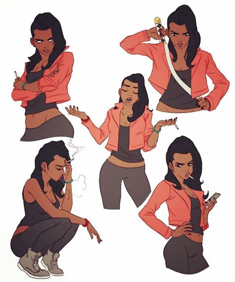 Attitudes for Giselle ! #tephlonfunk #teamtephlon #tephlonfunkisforthechildren #stephanemetayer #manga #characterdesign #attitude #hiphop #giselle #artistoninstagram #comics Different Poses, Model Sheet, Character Poses, Character Sheet, Character Design References, Female Character Design, 인물 사진, Character Creation, Drawing Poses