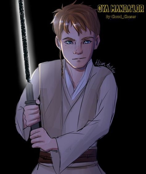 Young Obi Wan Kenobi Fanart, Jedi Padawan Art, Padawan Obi Wan Fanart, Jango Fett X Obi Wan, Star Wars Padawan Oc, Padawan Kenobi, Padawan Oc, Jedi Temple, Clone Wars Art