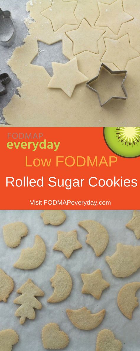 Our low FODMAP Rolled Sugar Cookies are classic and easy to make and versatile for any occasion. And the perfect cookie to make with friends and family. Lady Workout, Cookie Diet, Best Rolled Sugar Cookies, Everyday Cookies, Fodmap Baking, Fodmap Desserts, Low Fodmap Snacks, Healthy Potato, Low Fodmap Diet Recipes