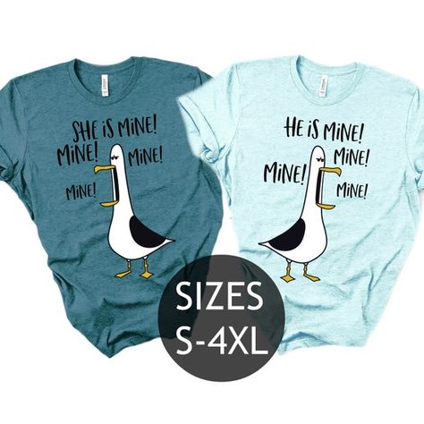 Disney Couples Shirts, Disney Couple Outfits, Finding Nemo Shirt, Disney Honeymoon Shirts, Couples Disney Shirts, Couples Disney, Couples Stuff, Disney Honeymoon, Disney Couple