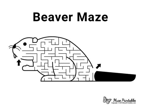 Free printable beaver maze. Download it at https://museprintables.com/download/maze/beaver/ Beavers Scouts Activities, Beaver Scouts Activities, Beaver Activities For Kids, Beaver Activities, Animal Habitats Preschool, Flisat Sensory Table, Beaver Craft, Free Printable Mazes, Beaver Animal