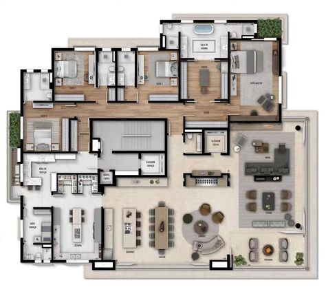 4 Bedroom Penthouse Floor Plan, Penthouse Plans Layout, Penthouse Layout Floor Plans, Penthouse Apartment Floor Plan, Penthouse Layout, Apartment Floor Plan, Building House Plans Designs, Building Plans House, Plans House