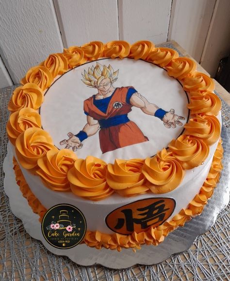 Goku Cake Ideas, Goku Birthday Cake, Goku Cake, Dragon Ball Cake, Dragon Ball Z Cake, Dragonball Z Cake, Goku Birthday, 10 Birthday Cake, Anime Cake