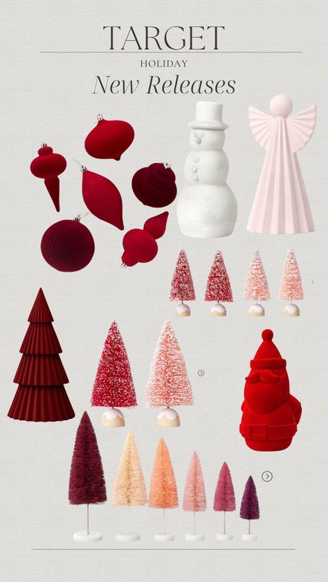 Diy Red Velvet Ornaments, Red Velvet Christmas Decor, Velvet Christmas Decor, Red Velvet Christmas Tree, Velvet Ornaments, Red Velvet Christmas, Red Christmas Decor, Target Holiday, Ideas Navidad