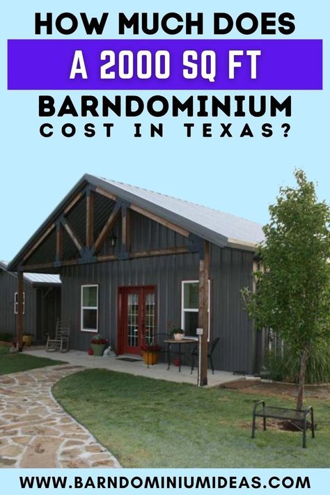 A 2,000 sq ft living area could cost $200,000 to $260,000 to build. We have found most people end up with higher end finishes in their barndominium thus the higher price per square foot. 2000 Square Foot Barndominium, 2000 Sq Ft Barndominium, 1200 Square Foot Barndominium, Barndominium Homes, Barndominium Cost, Ranch House Floor Plans, Interior Floor Plan, Barn Houses, Bird House Plans