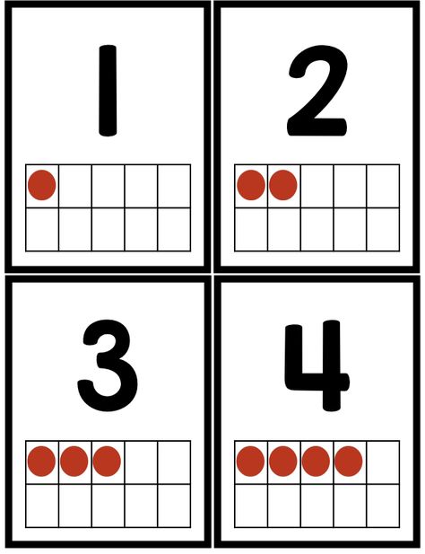 Numbers Flashcards Ten Frame - The Teaching Aunt Numbers Flashcards, Ten Frames Kindergarten, Number Flashcards, Mathematics Worksheets, Learning Mathematics, Preschool Math Worksheets, Math Number Sense, Number Wall, Math Work