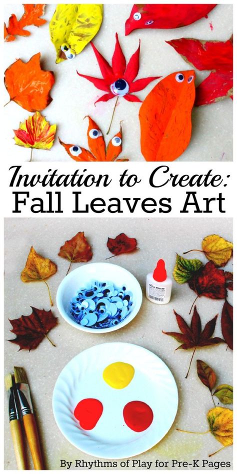 Invitation to Create Fall Leaves Art -- While crafts are great for kids, they also need the opportunity to create art without there being a right way or a wrong way to do it. Give this a try to allow your children to flex their creative muscles. Fall Leaves Art, Invitation To Create, Art Exploration, Preschool Fall, Autumn Leaves Art, Autumn Activities For Kids, Leaves Art, Invitation To Play, Art Activity