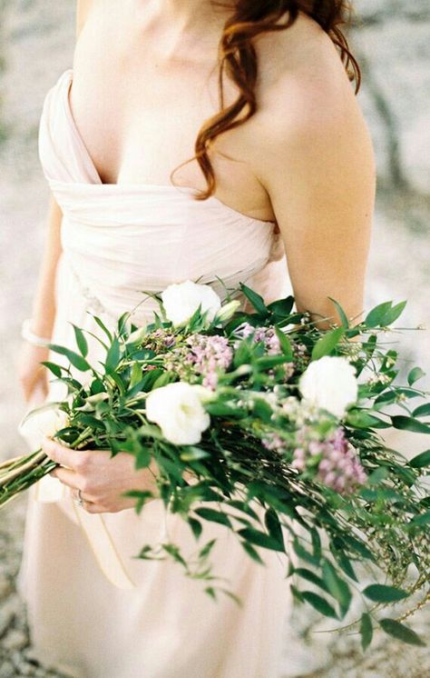 BEAUTIFUL Arm Sheaf/Presentation Style Bouquet With White Ranunculus, Violet Lilac, & Several Varieties Of Wonderful Greenery/Foliage................................................ Arm Bouquet, Bridal Bouquet Styles, Greenery Wedding Bouquet, Country Theme Wedding, Modern Bridal, Wedding Aisle, Elopement Wedding, Bride Bouquets, Greenery Wedding