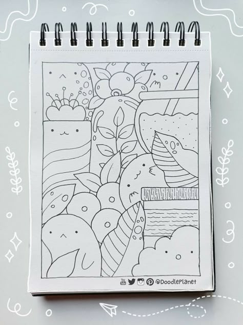 Simple Doodles For Journal, Drawing Pages Aesthetic, Doodles Aesthetic Cute, Cute Doodle Art Easy, Doodle Page Ideas, Doodle Planet, Easy Doodles Art, Aesthetic Doodle Art, Doodle Art Aesthetic