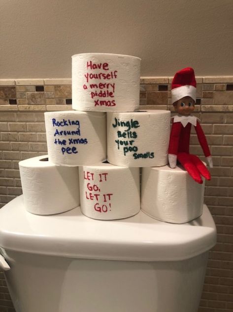 Elf Is Back Ideas, Easy Thanksgiving Table Decor, Simple Thanksgiving Table Decor, Wash Your Hands You Filthy Animal, Elf Writing, Table Decor Thanksgiving, Table Decorations Ideas, Shelf Toilet, Paper Napkin Folding