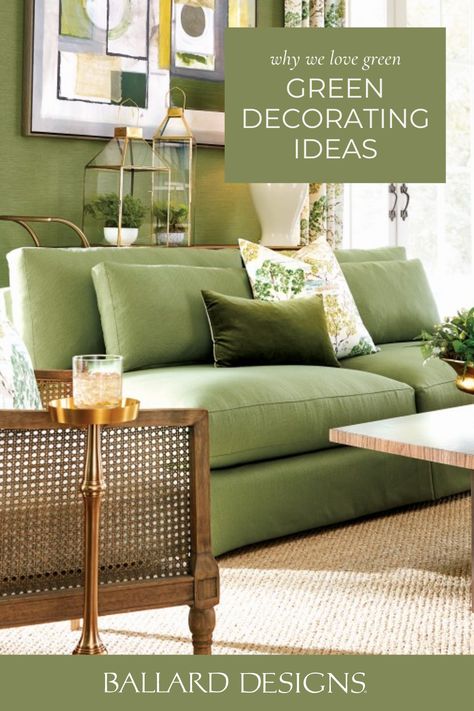 Five tips to use the color green to decorate with style Green Living Room Green Sofa, Celadon Green Living Room, Bright Green Interior Design, White And Green Living Room Ideas, Lime Green Sofa Living Room Ideas, Gold And Wood Living Room, Light Blue And Green Living Room, Decorating With Green Accents, Green Monochromatic Room