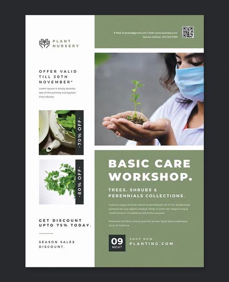 Plant Nursery Flyer Design Template PSD Nursery Flyer Design, Brochure Ideas, Flyers Design, Club Events, Flyer Design Templates, Your Word, Business Products, Plant Nursery, Flyer Template