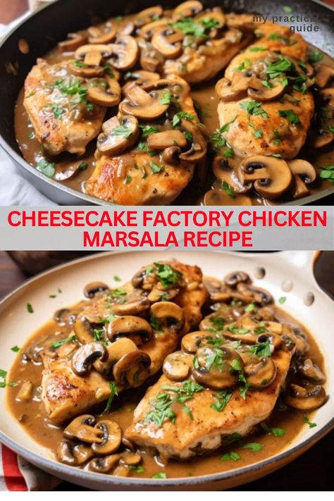 Cheesecake Factory Chicken Marsala Recipe, Chicken Marsala Cheesecake Factory, Weight Watchers Chicken Marsala Recipe, Low Calorie Chicken Marsala, Cheesecake Factory Chicken, Chicken And Mushroom Marsala, Chicken Marsala Recipe, Marsala Recipe, Marsala Chicken Recipes