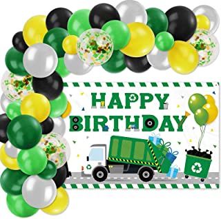 Amazon.com: garbage truck themed merchandise: Toys & Games Trash Truck Birthday Party, Truck Birthday Decorations, Garbage Truck Birthday, Garbage Truck Party, Truck Theme Birthday, Trash Party, Trash Truck, Truck Birthday Party, Happy Birthday Backdrop