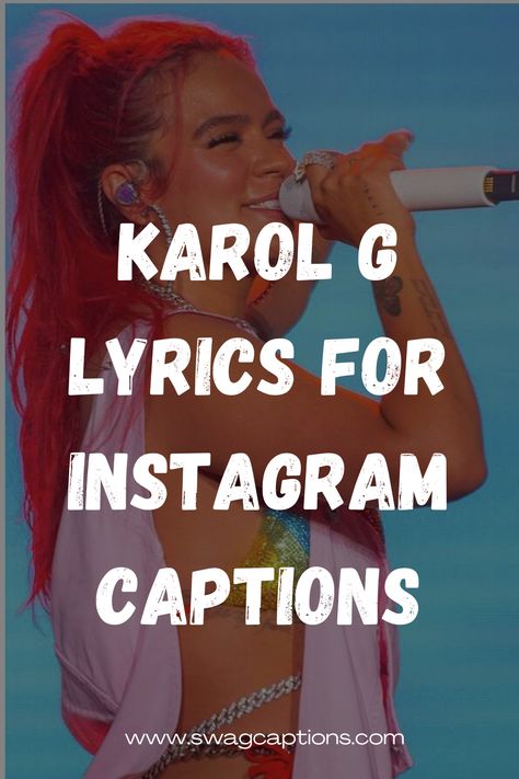 Discover the perfect Instagram captions with these catchy Karol G lyrics! From her latest albums, immerse yourself in the rhythm and find the ideal words to express yourself. Whether it's "KG0516" or "KG0516 World Tour Live," Karol G's empowering lyrics will elevate your posts to the next level! #KarolGLyrics #InstagramCaptions #MusicInspiration #CatchyLyrics #KG0516 #KarolGLyricsInspo #KarolGMusic #InstagramQuotes #MusicQuotes #EmpoweringLyrics Karol G Song Lyrics, Spanish Song Captions For Instagram, Karol G Song Captions, Reggaeton Captions For Instagram, Karol G Captions For Instagram, Karol G Captions, Karol G Lyrics Captions, Karol G Quotes, Karol G Lyrics