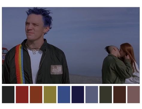 SLC Punk color palette Punk Color Palette, Cinema Palettes, Slc Punk, 1990s Films, Matthew Lillard, Movie Color Palette, Cinema Colours, Punk Aesthetic, Scream Movie