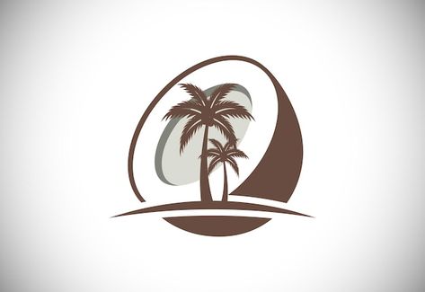 Coconut tree logo design nature product ... | Premium Vector #Freepik #vector #coconut #coconut-logo #coco #fresh-coconut