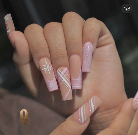 Matte Christmas Nails, Nude Nail Design, Snow Nails, Nude Nail, Nude Nail Designs, Winter Nails Acrylic, Sweater Nails, Ombre Nail Designs, Acrylic Nails Coffin Pink