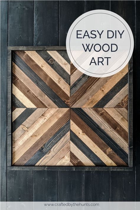 Easy DIY Wood Art Wood Art Ideas, Diy Wood Wall, Wood Art Diy, Wooden Artwork, Wood Wall Art Diy, Diy Holz, Stained Wood, Barn Quilt, Into The Woods