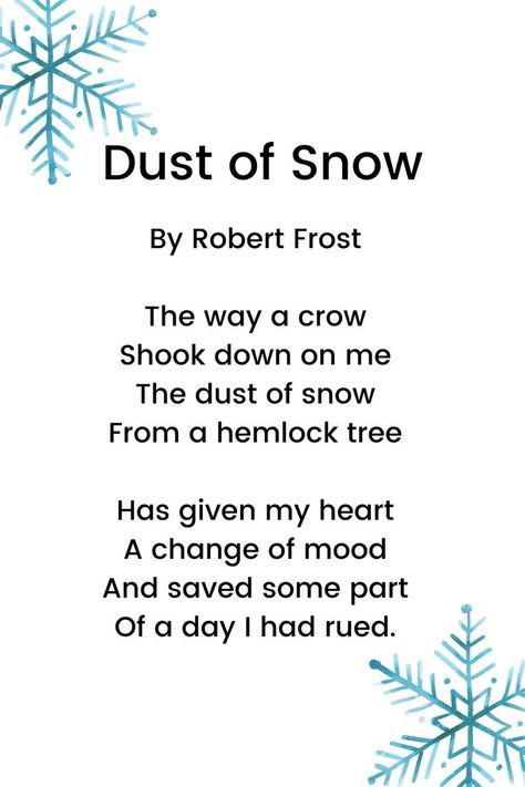 Dust of Snow by Robert Frost... and more! Winter Poems For Kids, Nature Poems For Kids, Dust Of Snow, Conservative Quotes, Winter Poems, Poems For Kids, Nature Poem, Preschool Winter, Science Club