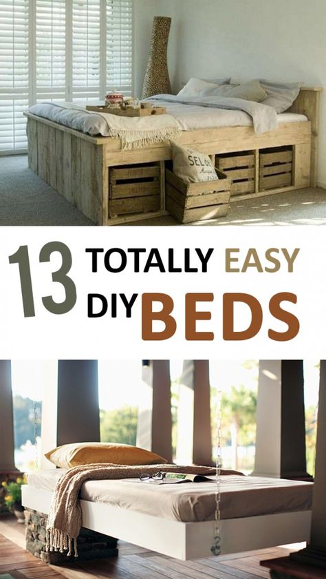 Diy Beds, Homemade Beds, Diy Furniture Bedroom, Diy Casa, Simple Bed, Design Apartment, Diy Bed, Diy Furniture Projects, Easy Home Decor