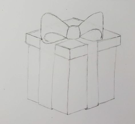 How to Draw a Present - Easy Step by Step for Beginners - Art by Ro How To Draw A Birthday Present, Christmas Drawing Presents, How To Draw A Christmas Present, How To Draw A Present, Christmas Presents Drawing, Draw Present, How To Draw Cake, Christmas Present Drawing, Art Tutorial For Beginners