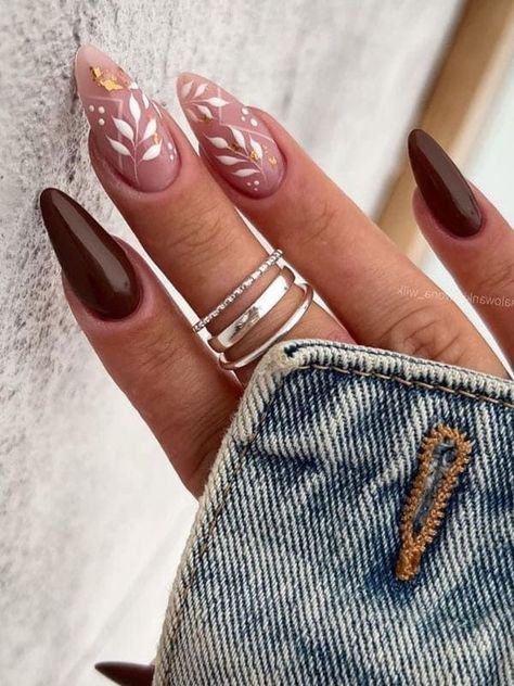 Thanksgiving Nails Design Fall, November Nail Designs, Fall Thanksgiving Nails, Brown Nails Design, Thanksgiving Nail Designs, Thanksgiving Nail, September Nails, November Nails, Fall Manicure