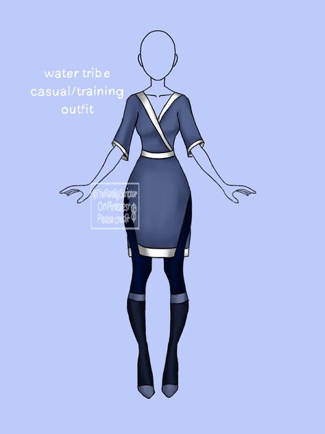 Atla Outfits Water, Waterbending Outfit, Atla Water Tribe Clothes, Avatar Water Tribe Clothes, Water Nation Clothes, Waterbender Clothes, Waterbender Outfit, Water Bending Outfit, Water Bender Outfit