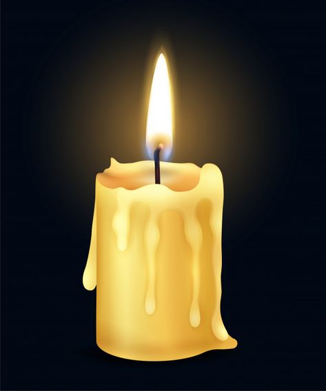 Isolated yellow realistic burning candle... | Free Vector #Freepik #freevector #light Candle Flame Art, Candle Painting Art, Light Composition, Candle Background, Realistic Candles, Dark Illustration, Xmas Candles, Candle Fire, Yellow Candles