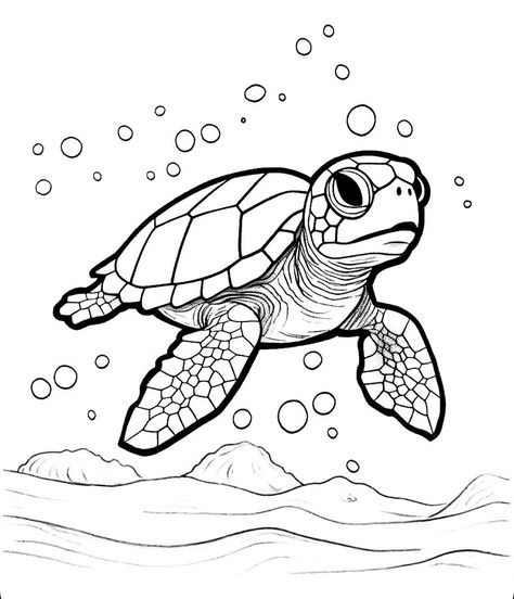 Sea Turtle Coloring Pages Free Printable, Preppy Coloring Pages Free Printable, Ocean Coloring Pages Free Printable, Cute Coloring Pages Free Printable, Sea Turtle Coloring Pages, Coloring Pages Ocean, Sea Coloring Pages, Outdoor Mural, Sea Turtle Drawing