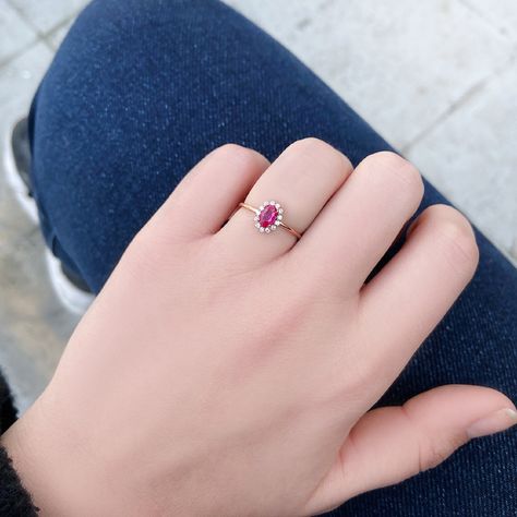 Ruby Gold Ring with Diamonds, Dainty Halo Ruby Engagement Ring, Ruby Ring, Solid Gold Ring, 8K 14K 18K Gold in Avaliable, Christmas Gifts #ruby #solidgoldring #christmasgifts #rubyring #minimalistring #14ksolidgoldring #birthdaygift #rubyDiamondRing https://etsy.me/3E8r3Rt Ruby Gold Ring, Engagement Ring Ruby, Gold Opal Ring, Opal Diamond Ring, Gold Rings Simple, Minimalist Engagement Ring, Ring Ruby, Dainty Gold Rings, Ruby Diamond Rings