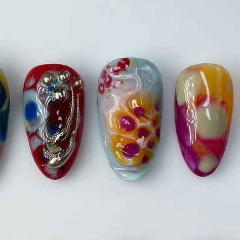 Mold Inspired Nails, Mold Nail Design, Nail Learning, Euphoria Nails, Experimental Design, Fantasy Nails, Reference Pics, Petri Dish, I Love Nails