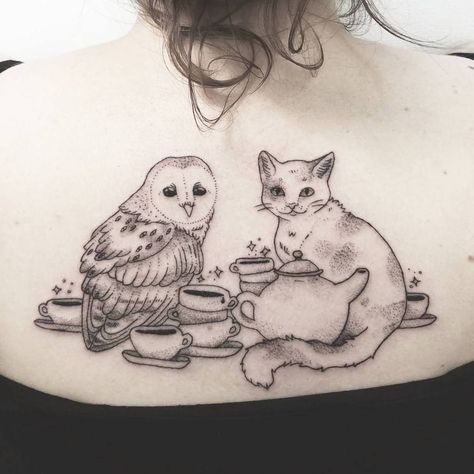 Tea Party Tattoo, Kitty Tea Party, Teapot Tattoo, Party Tattoo, Tea Tattoo, Doll Tattoo, Party Tattoos, Strawberry Jam, Tattoo Tattoo