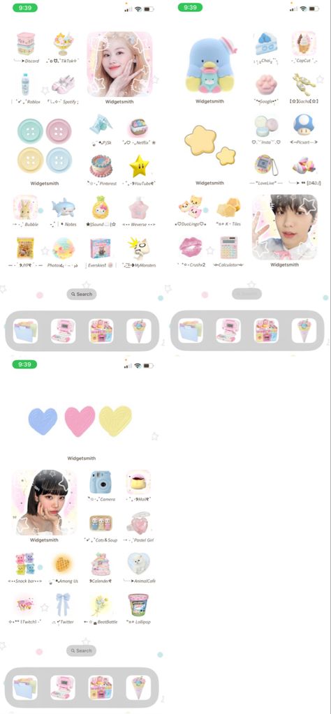 K Pop Phone Theme, Rainbow Phone Theme, Twice Phone Theme, Colorful Phone Theme, Ios Phone Theme, Widgets Ideas, Chaewon Lesserafim, Phone Decor, Iphone Home Screen Layout