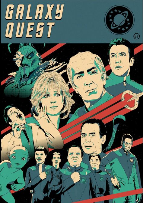 GALAXY QUEST Galaxy Quest Poster, Galaxy Quest, Star Trek Online, Vespa Retro, Tim Allen, Movie Artwork, Screen Print Poster, Sigourney Weaver, Hero Poster