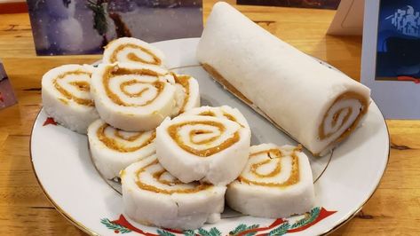 6-Ingredient Peanut Butter Pinwheels Candy Recipe Pinwheel Candy Recipe, Billy Kitchen, Peanut Butter Pinwheels, Hillbilly Kitchen, Christmas Potatoes, Hill Billy, Potato Candy, Printable Recipes, Peanut Butter Candy