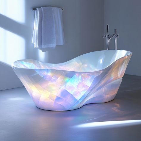 Step into a world of luxury and tranquility with the Ethereal Opal Bathtub. Crafted to perfection, this breathtaking bathtub features a mesmerizing opal finish that shimmers with iridescent hues, transforming your bathroom into a serene oasis. Its elegant curves and smooth surfaces are designed to provide both visual delight and ultimate comfort. Conceptual AI Art Follow @ecosapiens for more! Beautiful Bathtubs, Bathtub Design, Love List, Winning The Lottery, Diy Stuff, Where The Heart Is, Product Photos, Hot Tub, Bathroom Design