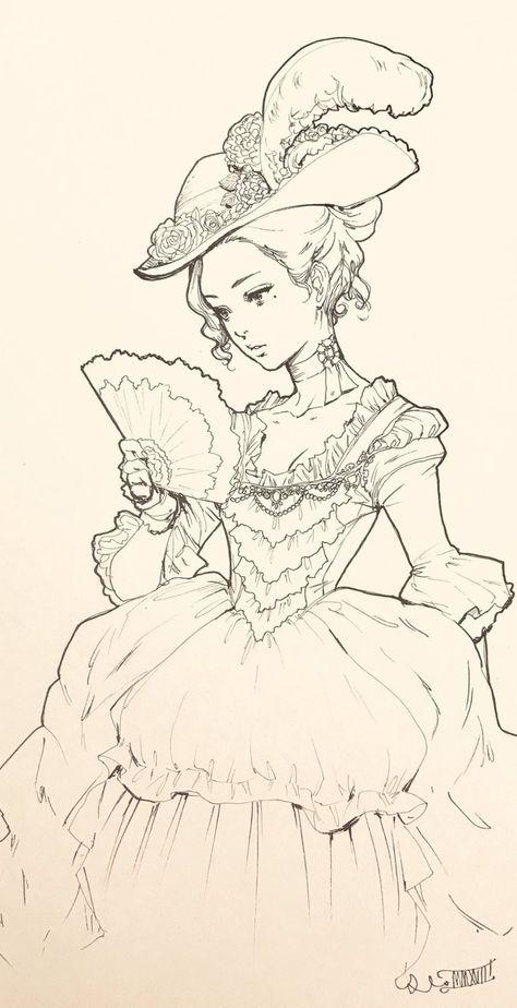 Marie Antoinette Coloring Pages, Royal Family Portrait Drawing Reference, Royalty Poses Drawing, Victorian Woman Illustration, How To Draw A Chandelier, Princess Drawing Poses, Plus Size Sketches Art, Classic Drawing Sketch, Greek Woman Drawing