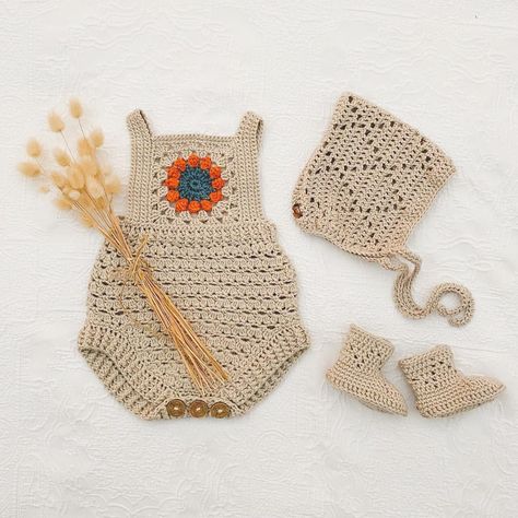 Granny Square Romper, Crochet Baby Overalls, Pixie Bonnet, Granny Square Projects, Southern Baby, Child Clothes, Crochet Romper, Newborn Crochet, Crochet Baby Patterns