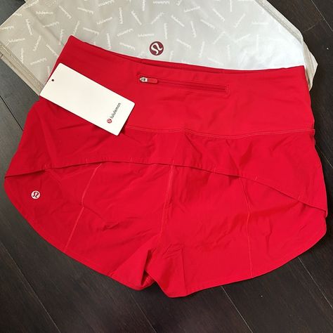 Lululemon Speed Up Hr Shorts 2.5” New With Tags Color Dark Red (Dkrd) Size 8 Guaranteed Authentic 5 Star Top Rated Seller Next Day Shipping F225 Lululemon Red Shorts, Red Lululemon Shorts Outfit, Red Lulu Shorts, Red Lululemon Shorts, Lululemon Shorts Outfit, Cute Running Outfit, Lulu Shorts, Lululemon Outfits, Lululemon Hotty Hot Shorts