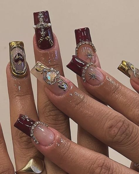 maximalist nail inspo #nails #nailinspo #maximalism #fashioninspo Maximalist Nails Square, Maxamilist Nails, Maximalist Nails, Maximalist Aesthetic, Weird Style, Maximalist Style, Indie Jewelry, Dream Style, April 15